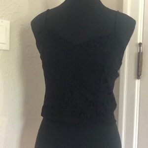 Ladies Eclipse Black Lace Crop Top - Size Small